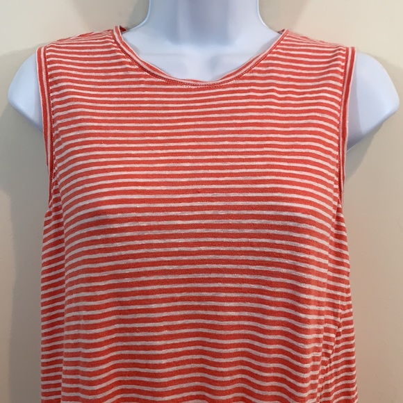Banana Republic Linen Striped Sleeveless Tank Shirt - Picture 2 of 8